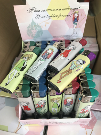 Зажигалки пьезо Pride E-050 Pretty Girl 50шт