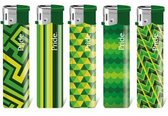 Зажигалки пьезо Pride E-050 Green Mosaik 50шт
