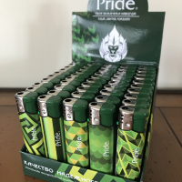 Зажигалки пьезо Pride E-050 Green Mosaik 50шт